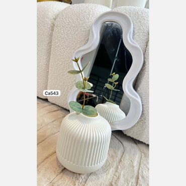Florero blanco nordico pequeño PP  8.5cm*  14cm