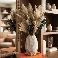 Jarron alto largo textura marmol  16cm* 32cm