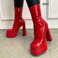 Botin rojo plataforma 5cm tacon 14cm   C-244  C7