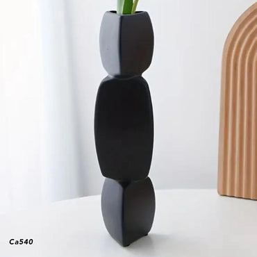Florero negro modular alto ceramica  31cm* 4cm