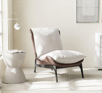 Silla poltrona policuero beige-café  67cm* 78cm* 75cm