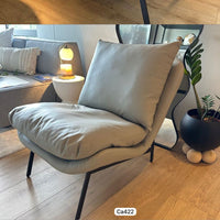 Silla poltrona policuero gris  67cm* 78cm* 75cm