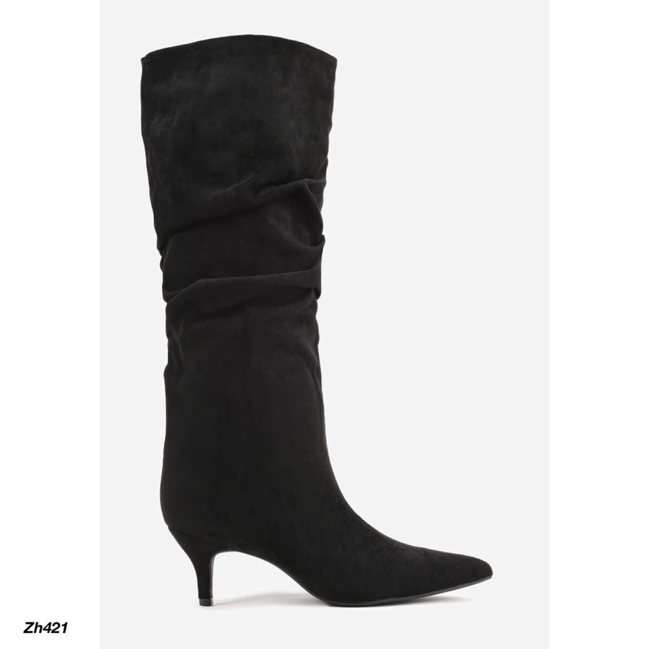 Bota caña alta negro tacon 7cm  A9811  C-141