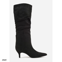 Bota caña alta negro tacon 7cm  A9811  C-141