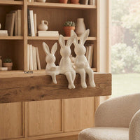 Set tres conejos perlado  7,5cm* 21cm - 5,5cm* 17cm - 7,5cm* 20cm