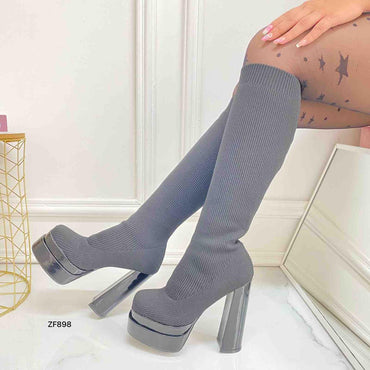 Bota caña alta negra plataforma 4cm tacon 14cm  C-260  C-42