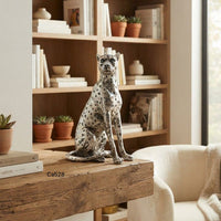 Articulo decorativo leopardo plateado mediano  12,5cm* 8,5cm* 21cm