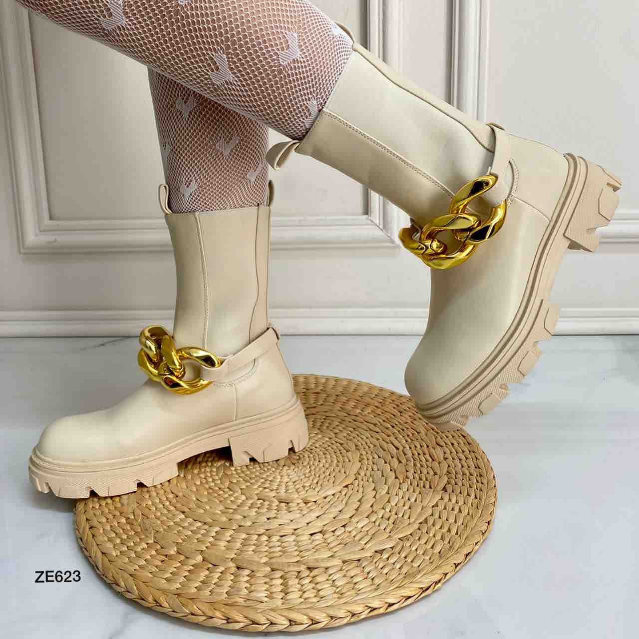 Botin Beige cadena suela 5Cm U9AX90037-6