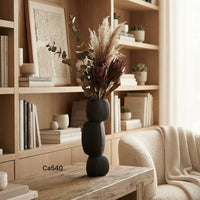 Florero negro modular alto ceramica  31cm* 4cm