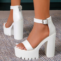 Sandalia blanco plataforma 5cm  tacon 13cm   LX083-B0195