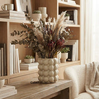 Florero bolas beige pequeño  11cm* 12cm