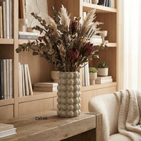 Florero bolas beige mediano  11cm* 20cm