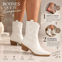 Botin texano blanco tacon 6cm  HX3168-C1765