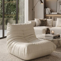 Silla poltrona beige micro fibra   85cm