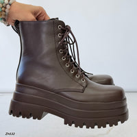Botin café cierre lateral plataforma 7cm  HX3112-B9536