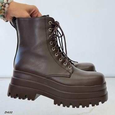 Botin café cierre lateral plataforma 7cm  HX3112-B9536