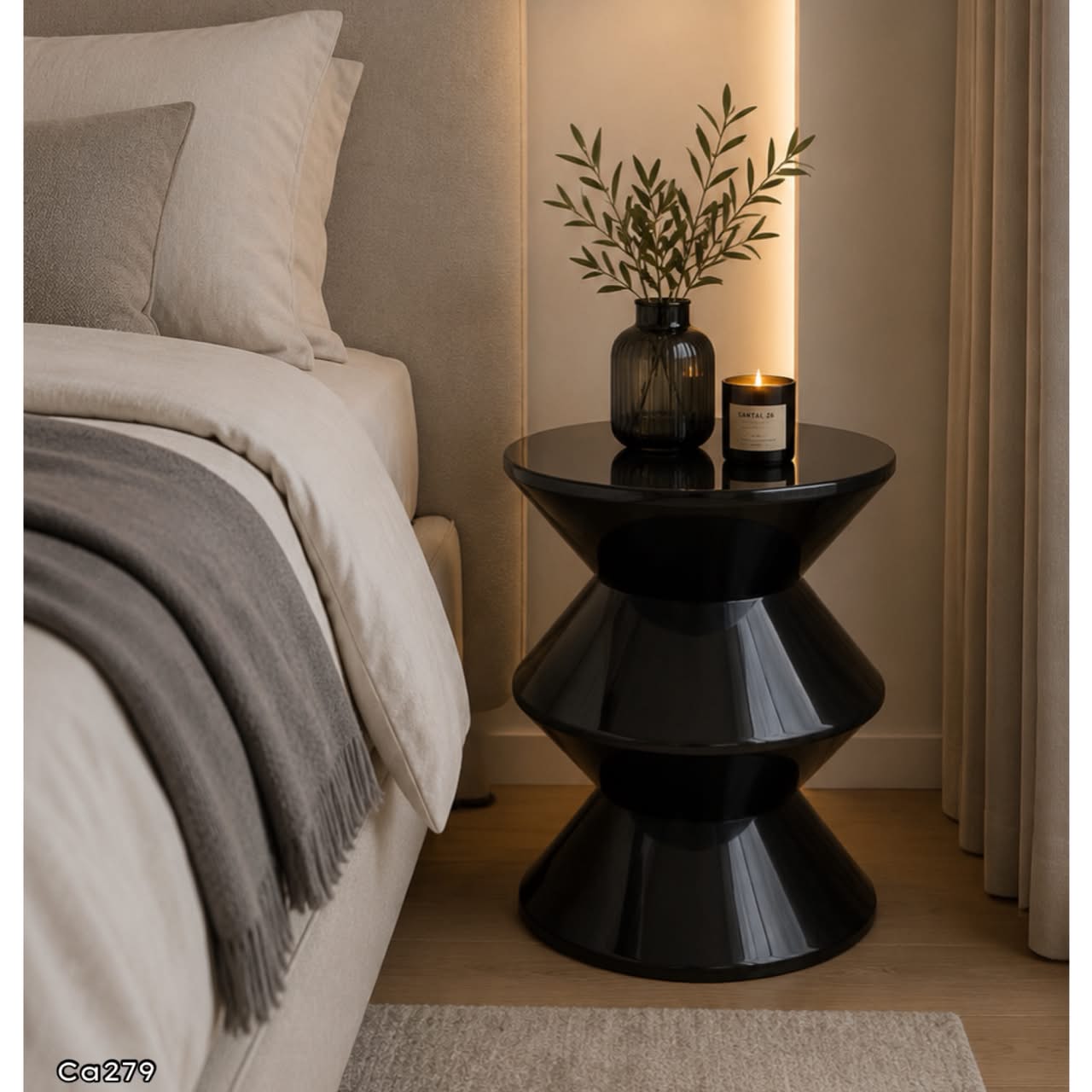 Mesa auxiliar nordica negro   36cm* 36cm* 45cm