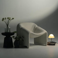 Silla moderna blanco tela boucle  81cm* 64cm* 77cm
