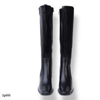 Bota caña alta negro detalle resorte tacon 8cm  C-215  C-94
