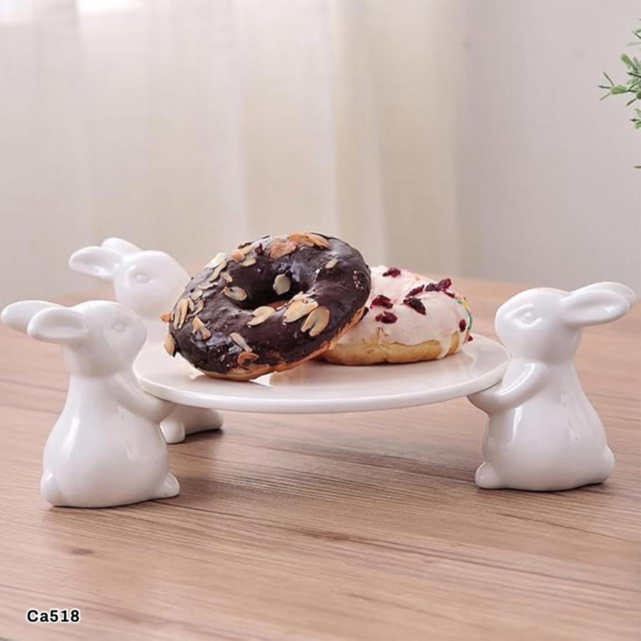 Bandeja pastelera blanco tres conejos    diametro  29,5cm