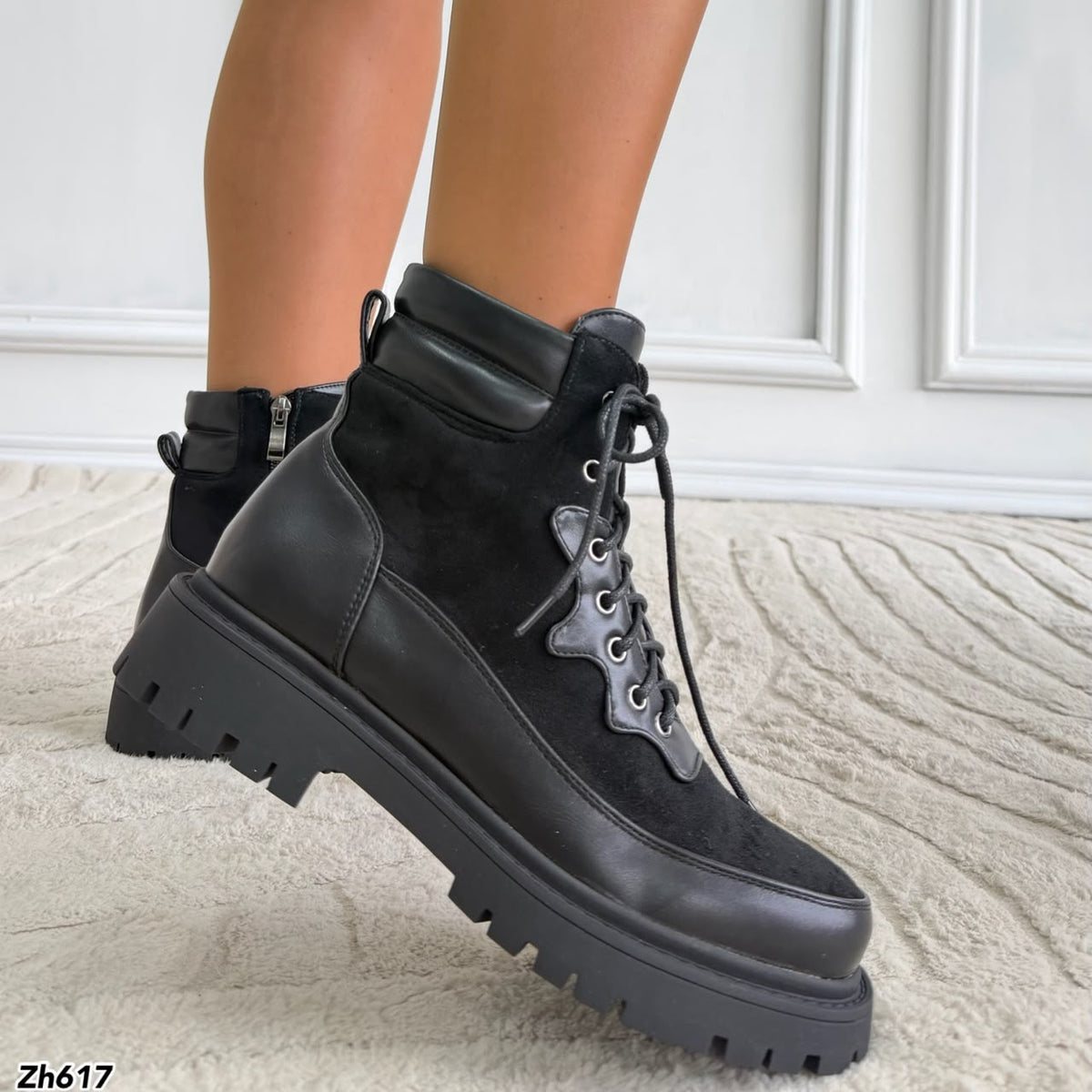 Botin negro suela 4cm  HX3366-C1788