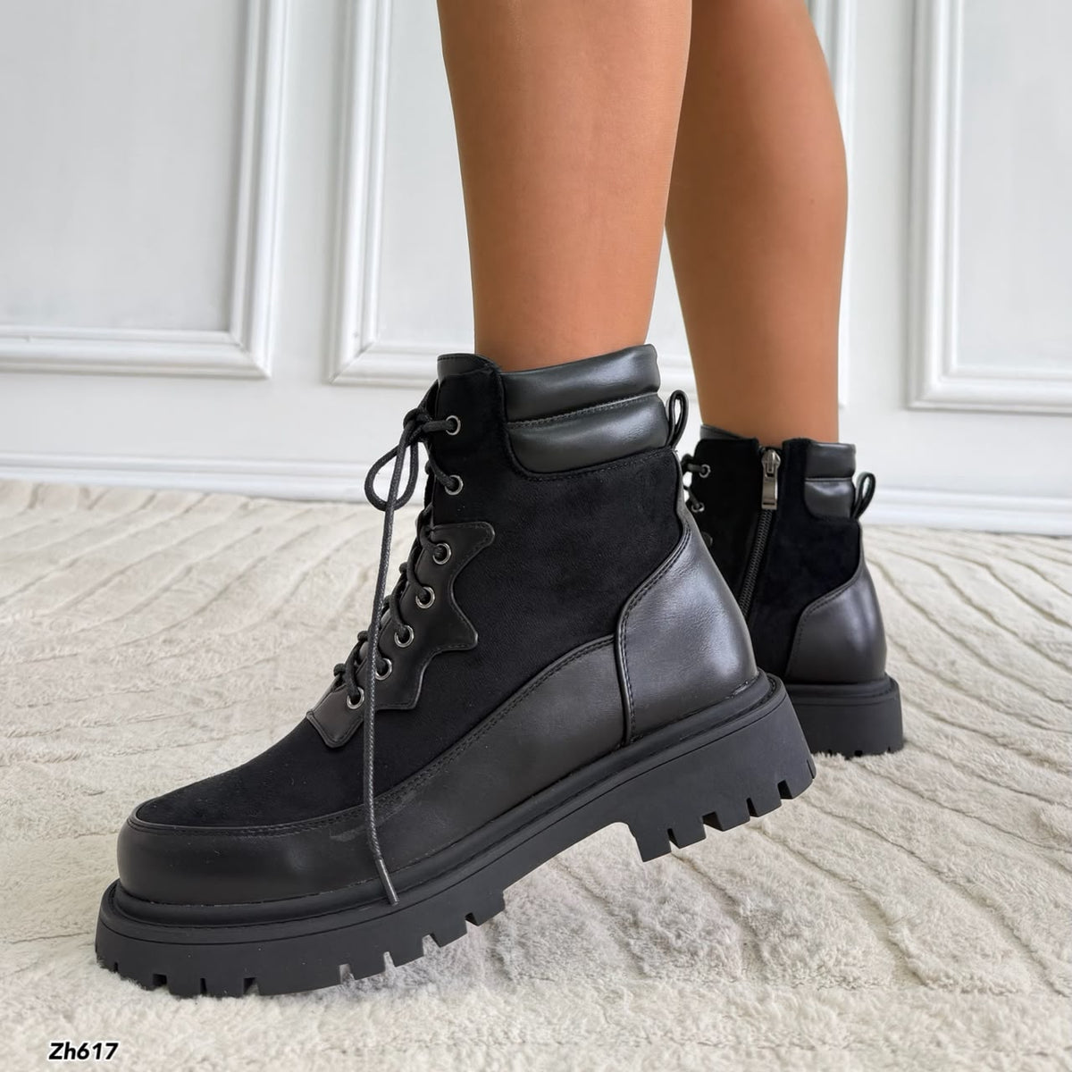 Botin negro suela 4cm  HX3366-C1788