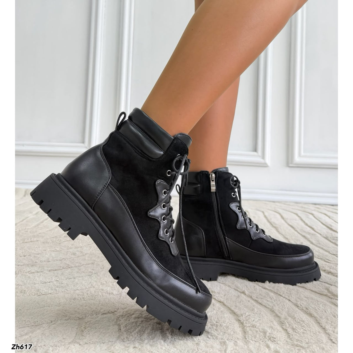 Botin negro suela 4cm  HX3366-C1788