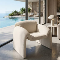 Silla moderna blanco tela boucle  98cm* 78cm* 63cm