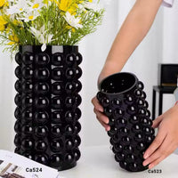Florero negro diseño burbujas cristal  mediano  16cm* 17cm