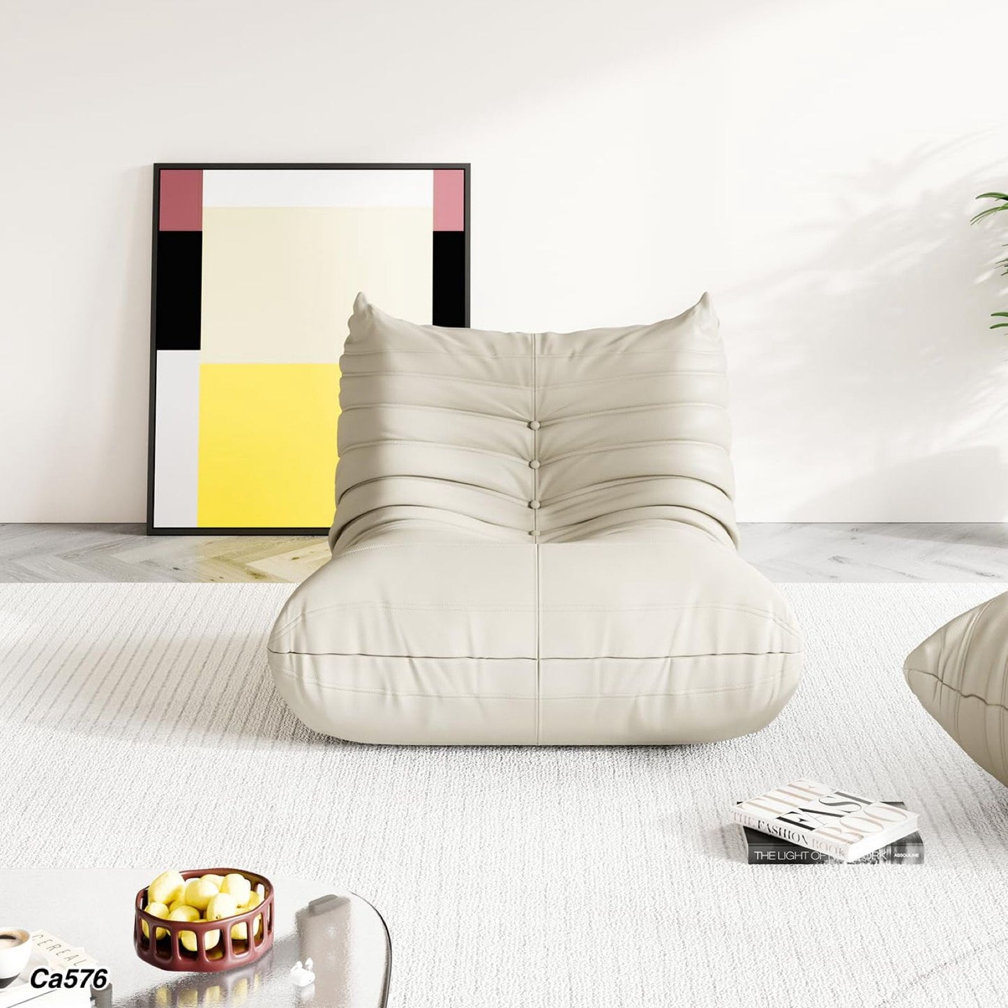 Silla poltrona beige micro fibra   85cm