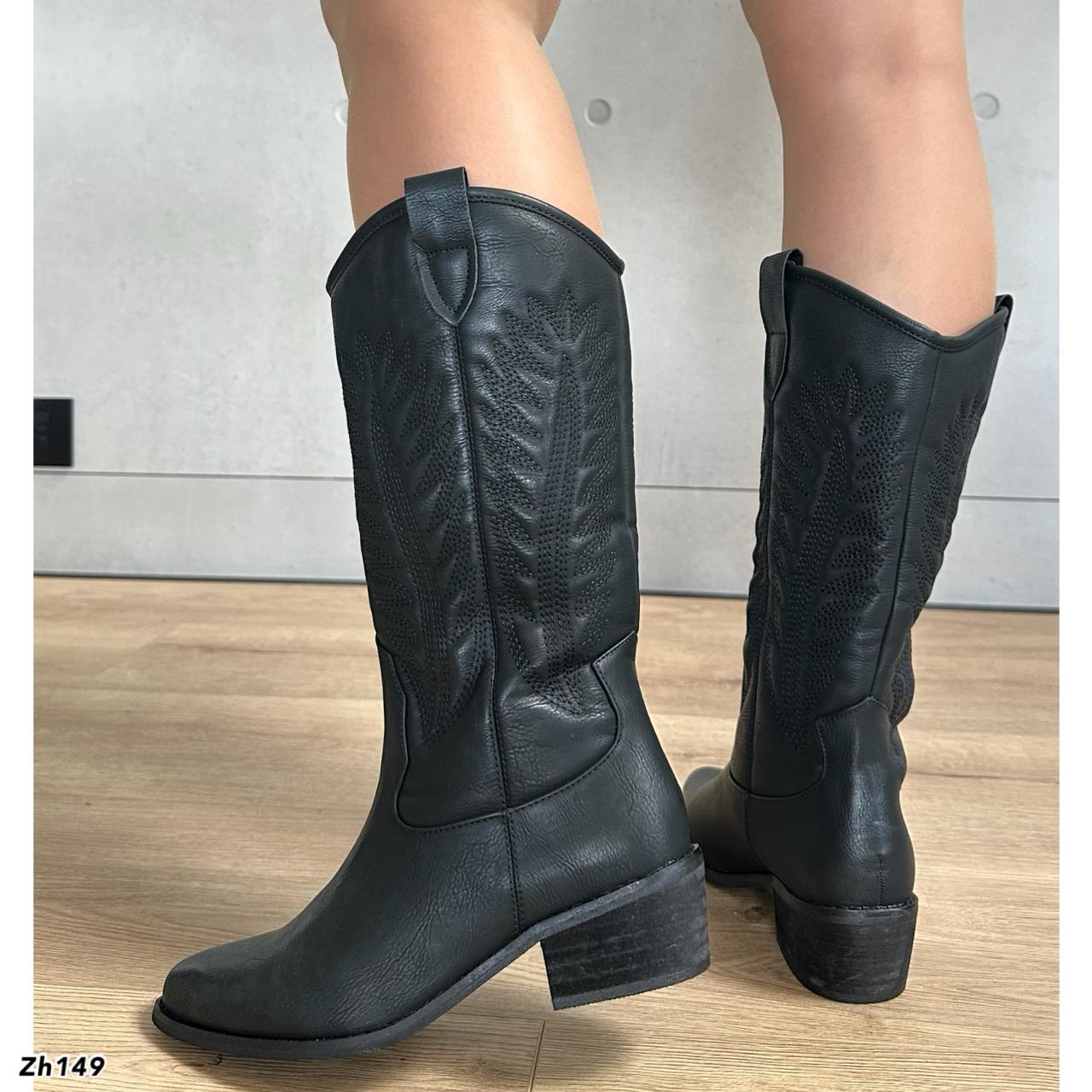 Bota texana negro tacon 5cm  3271  C-76
