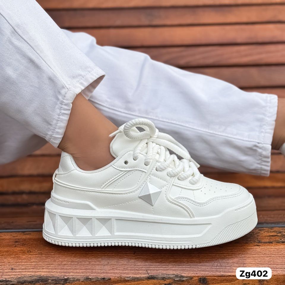 Tenis blanco suela 3cm  3011  C-2
