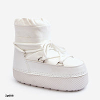 Botin blanco tipo nieve suela 4cm  NB616  C-77