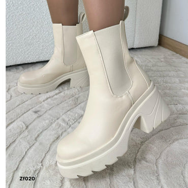 Botin beige tacon 8cm   FR639  C24-25