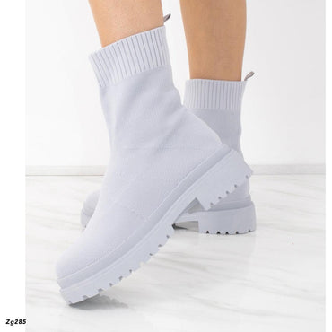 Botin gris tipo media suela 4cm  A-35  C-34