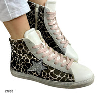 Tenis textura café suela 2cm  FY0581-2   C-59