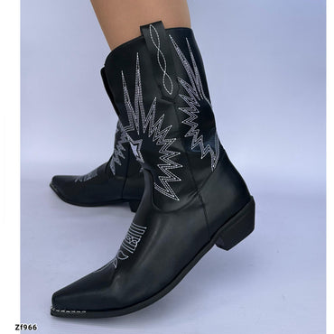 Bota texana negra tacon 4cm  BOT013C  C-1