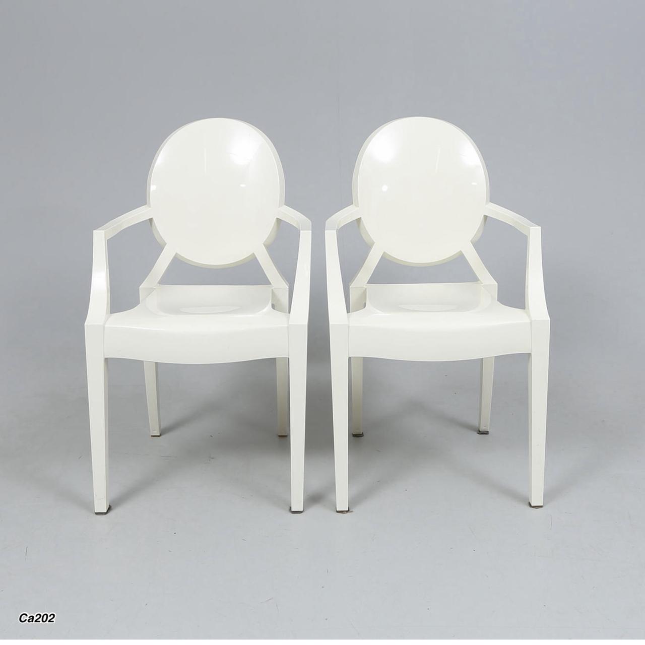 Silla blanca en plastico policarbonado  50cm* 49cm* 93cm* 47cm