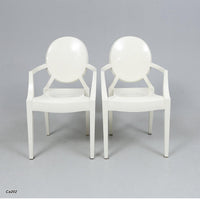 Silla blanca en plastico policarbonado  50cm* 49cm* 93cm* 47cm