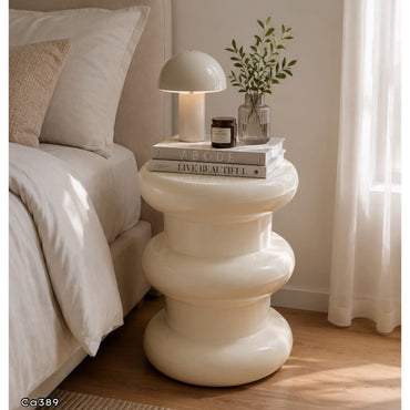 Mesa auxiliar beige tubular  35cm* 35cm* 47cm