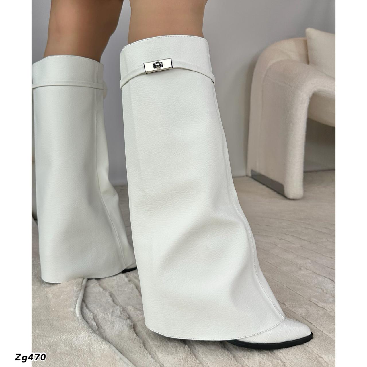 Bota texana textura blanco  tacon 6cm  BT06#  C-1