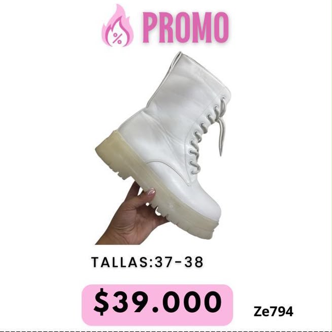Bota blanca suela 4cm  8531  C2