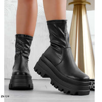 Botin negro resorte plataforma 7cm   52062  C-64