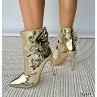 Botin dorado detalle ala tacon puntilla 10cm  X8319   C-41