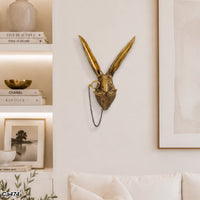 Articulo decorativo conejo dorado de pared  14cm* 10cm* 26,5cm