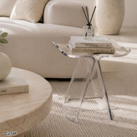 Mesa auxiliar mariposa gris transparente  43cm* 30cm* 38.5cm