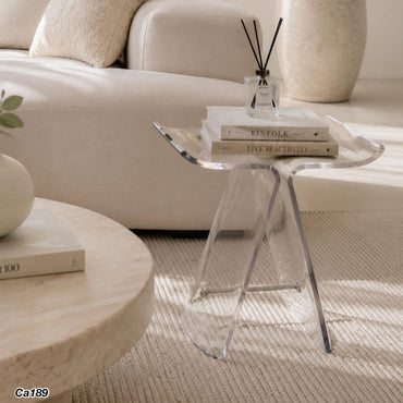 Mesa auxiliar mariposa gris transparente  43cm* 30cm* 38.5cm