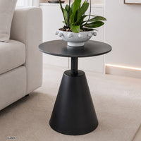 Mesa auxiliar negro aluminio base cono  52cm* 52cm* 58cm