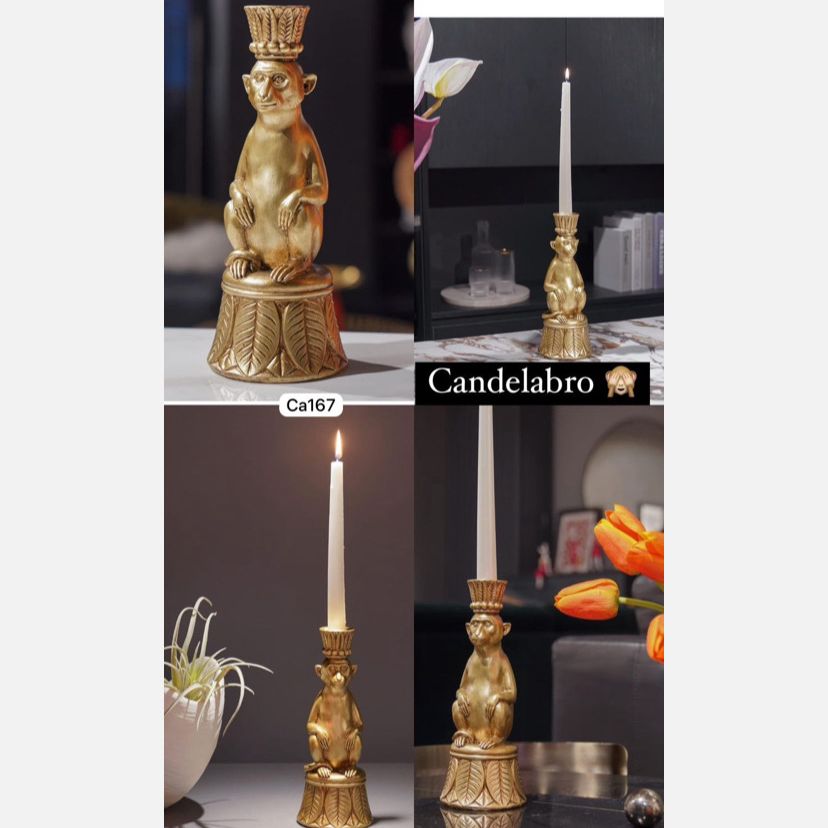 Candelabro mico dorado