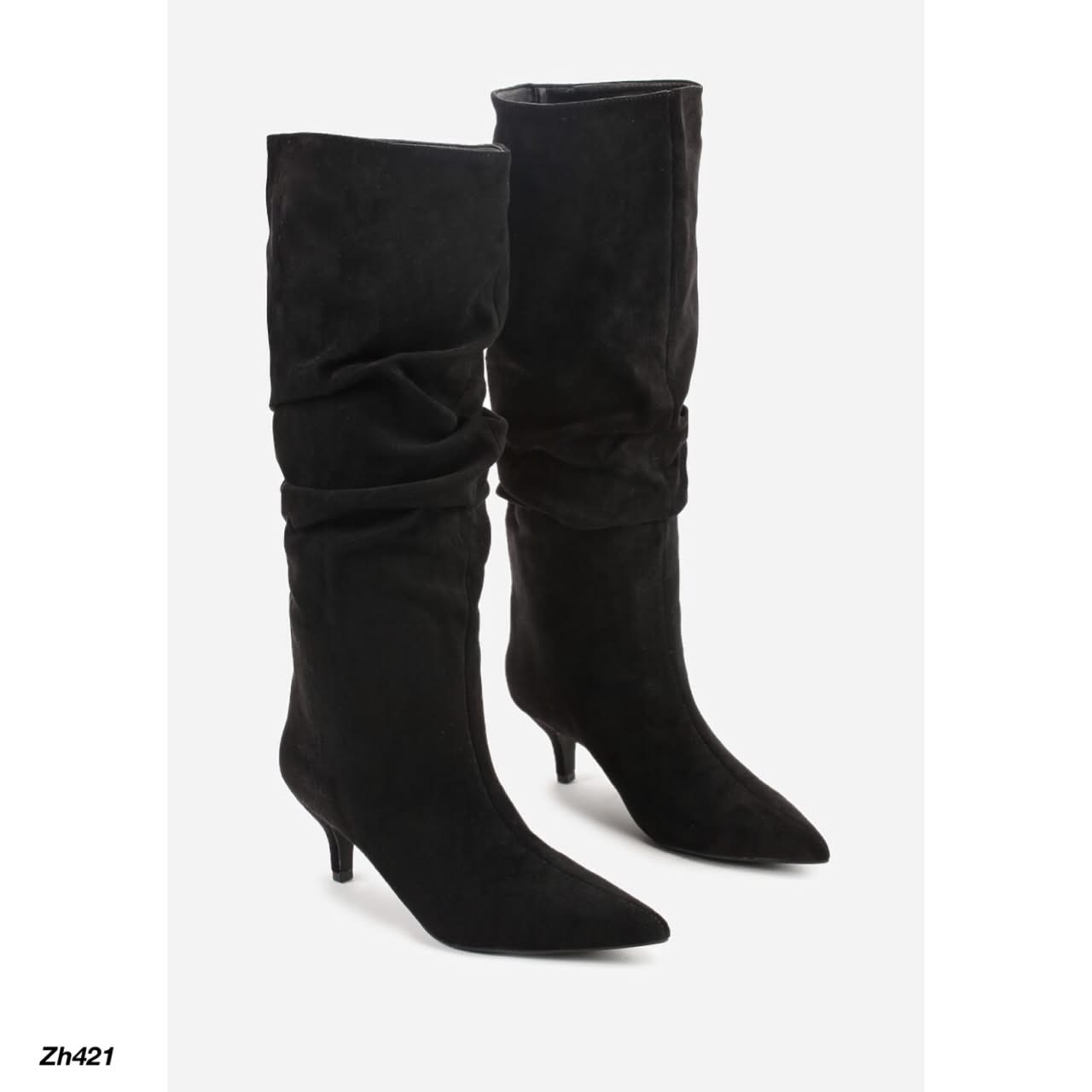 Bota caña alta negro tacon 7cm  A9811  C-141